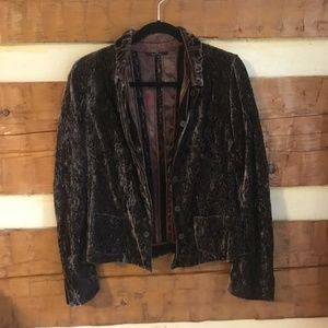 Elie Tahari crushed velvet embroidered jacket  size M